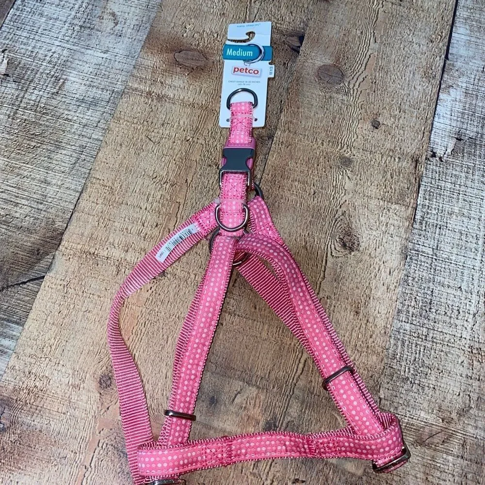 💜 nwt pink polka dot dog harness‎